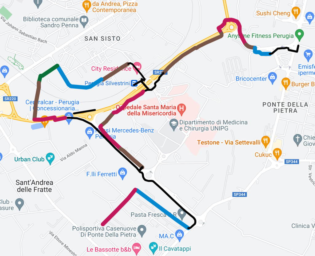 Mappa ciclabili San Sisto, Perugia